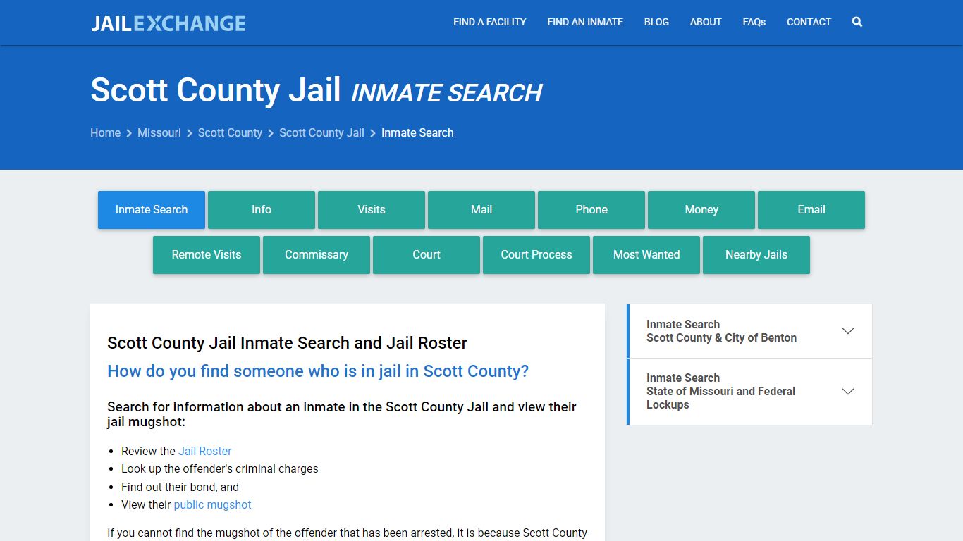 Inmate Search: Roster & Mugshots - Scott County Jail, MO